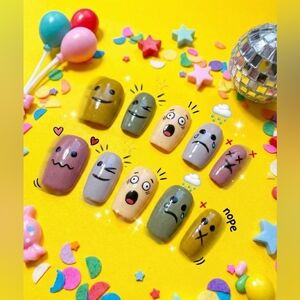 Colorful Emoji Nail Set